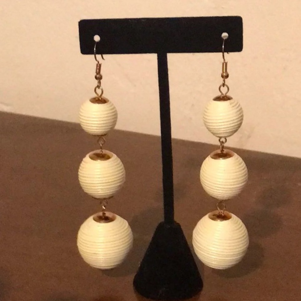 White lantern earrings